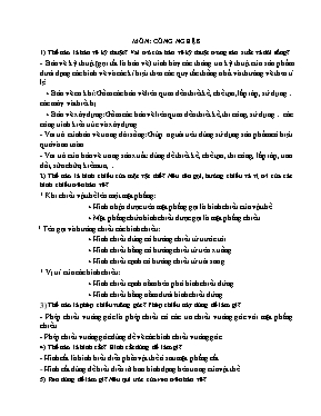 Đề cương ôn tập môn Công nghệ 8